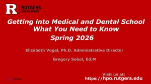 Getting into Medical/Dental School 2026 Presentation 